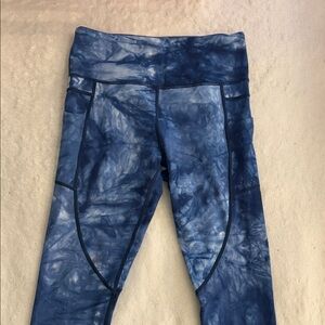 Blue Tie-Dye Women's Capris